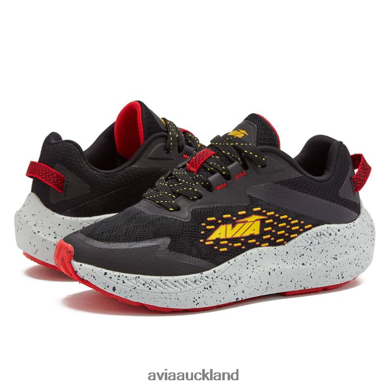 Boy Avia Black/Red/Yellow Avi-Storm Athletic Sneakers X860X82