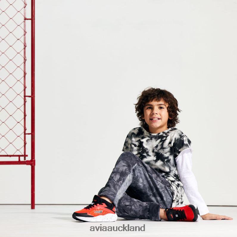 Boy Avia Black/Red/Yellow Avi-Storm Athletic Sneakers X860X82