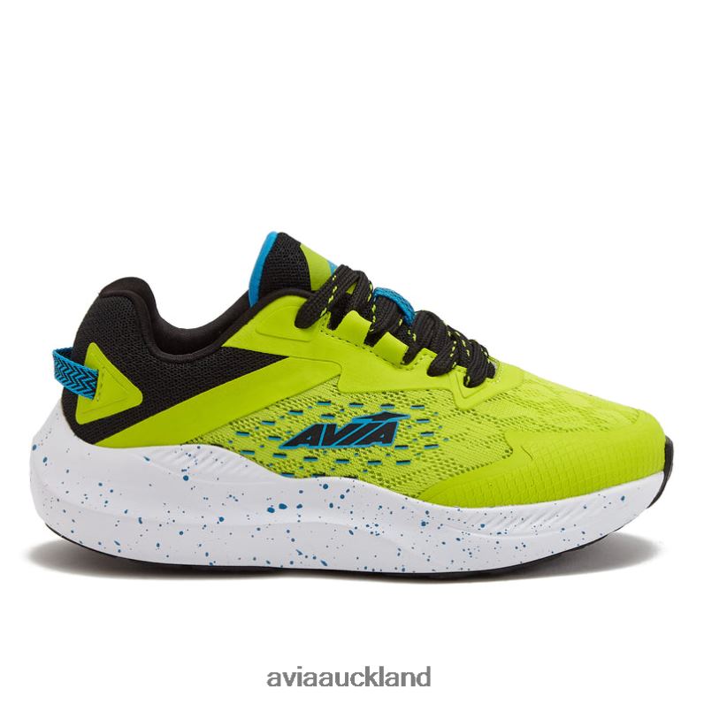 Boy Avia Light Green/Black/Aqua Blue Avi-Storm Athletic Sneakers X860X83