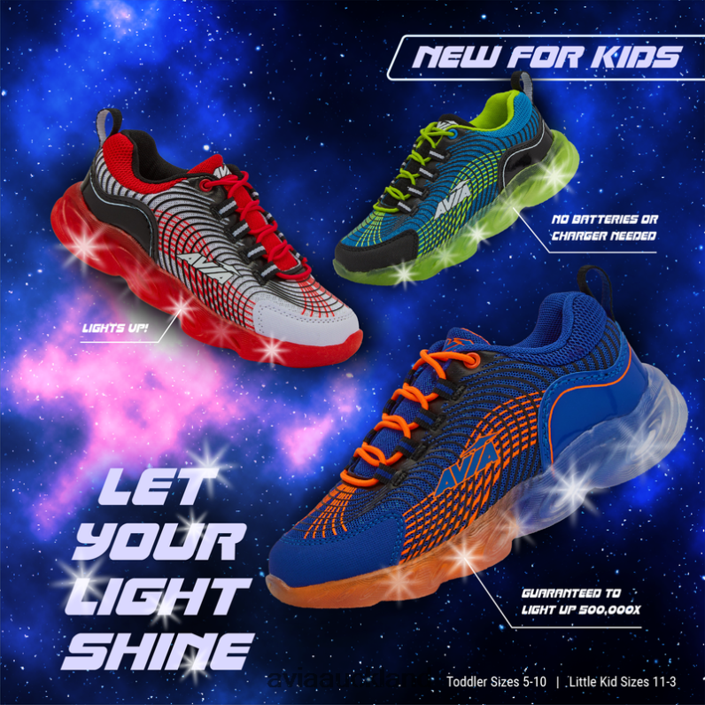 Boy Avia Black/Light Green Avi-Ignite Light Up Sneakers X860X85