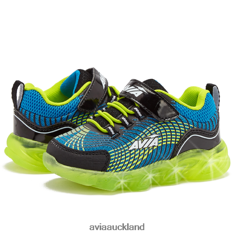 Boy Avia Black/Light Green Toddler Avi-Ignite Light Up Sneakers X860X88
