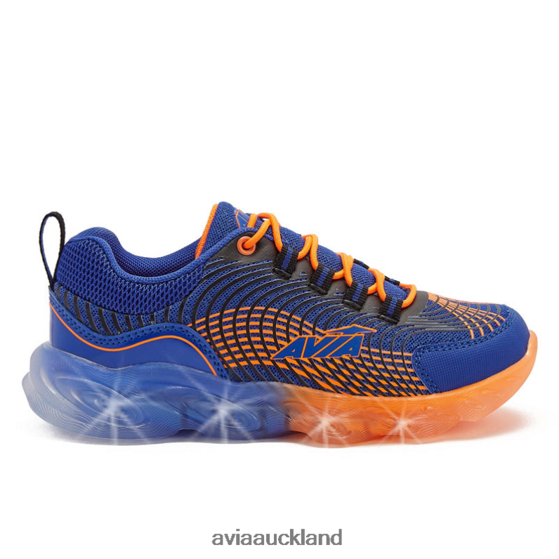 Boy Avia Navy Blue/Black/Orange Avi-Ignite Light Up Sneakers X860X86