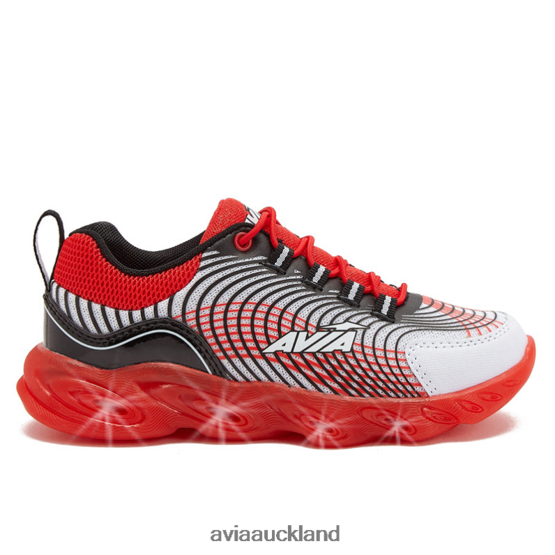 Boy Avia White/Black/Red Avi-Ignite Light Up Sneakers X860X87