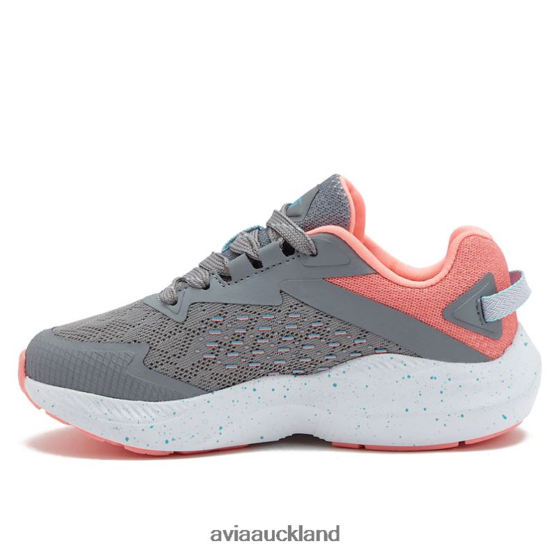 Girl Avia Medium Grey/Light Pink/Teal Green Avi-Storm Athletic Sneakers X860X97