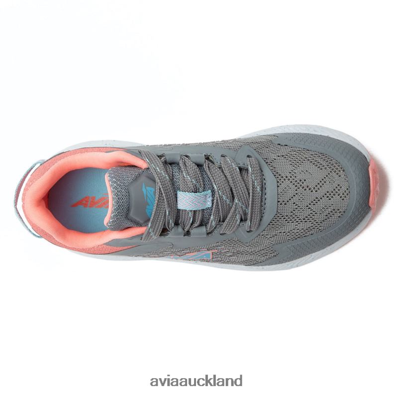 Girl Avia Medium Grey/Light Pink/Teal Green Avi-Storm Athletic Sneakers X860X97