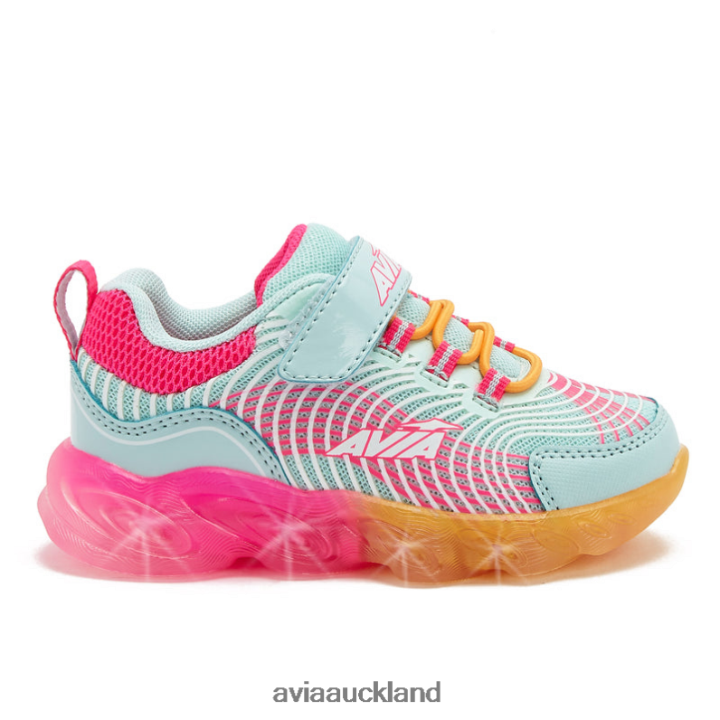 Girl Avia Light Blue/Orange Toddler Avi-Ignite Light Up Sneakers X860X106