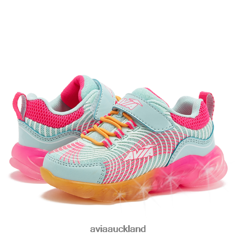 Girl Avia Light Blue/Orange Toddler Avi-Ignite Light Up Sneakers X860X106