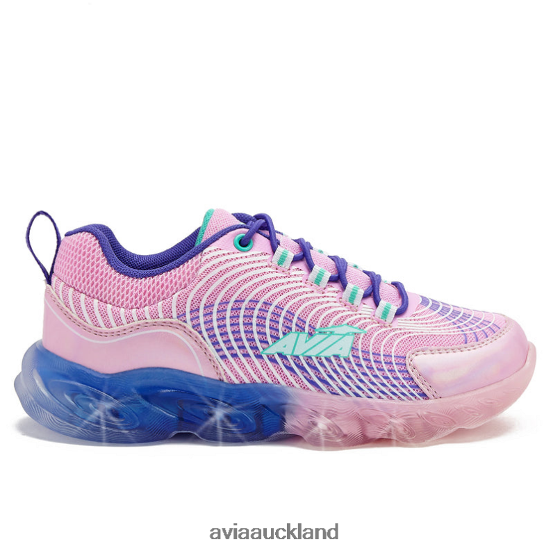 Girl Avia Light Pink/Teal Green Avi-Ignite Light Up Sneakers X860X105