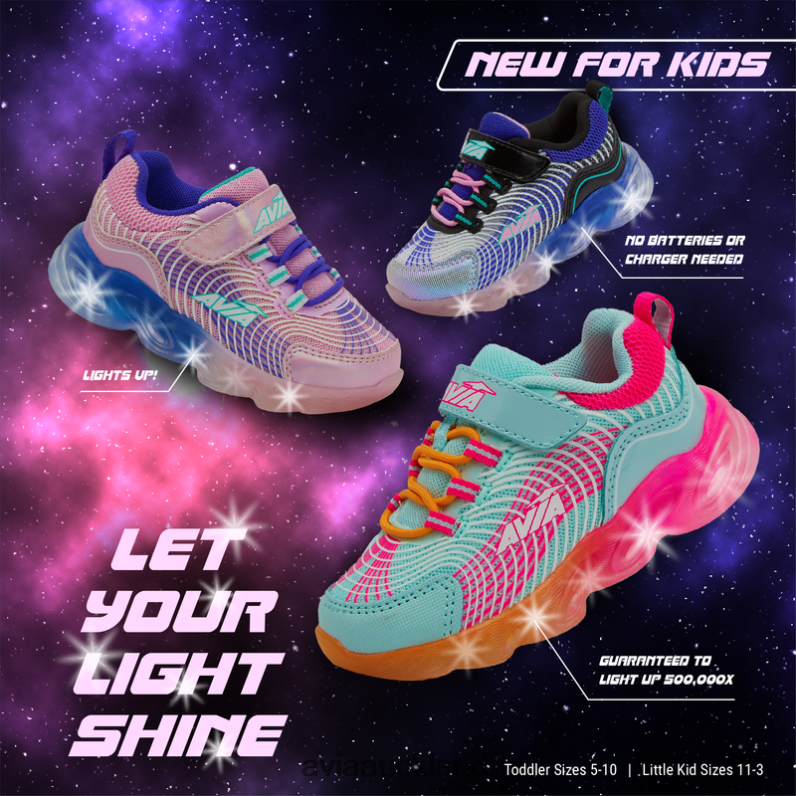 Girl Avia Light Pink/Teal Green Toddler Avi-Ignite Light Up Sneakers X860X108