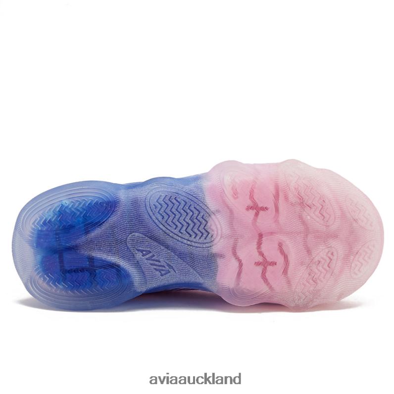 Girl Avia White/Dark Purple Avi-Ignite Light Up Sneakers X860X104