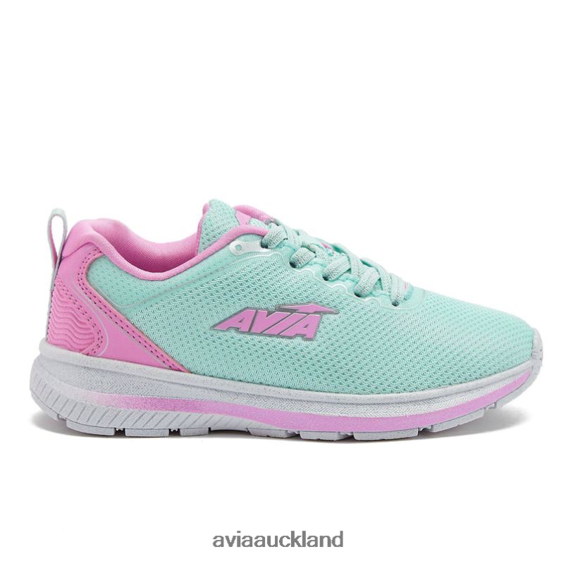 Girl Avia Teal Green/Light Pink/Silver Grey Avi-Factor 2.0 Slip On Sneakers X860X99