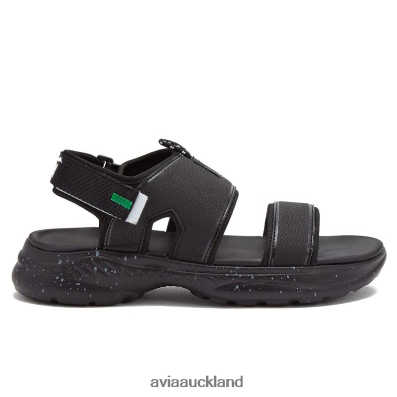 Men Avia Black/White Trim/Light Green Avi-Atlantic Sandals Casual Sandals X860X77