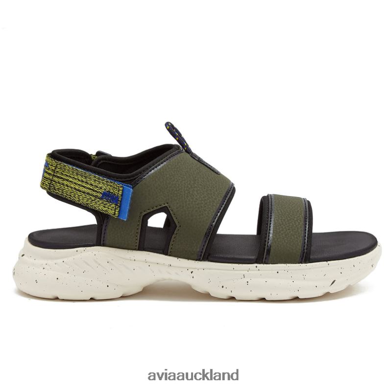 Men Avia Dark Green/Black/Yellow Avi-Atlantic Sandals Casual Sandals X860X78