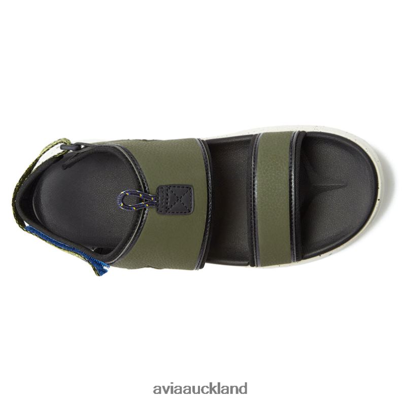 Men Avia Dark Green/Black/Yellow Avi-Atlantic Sandals Casual Sandals X860X78