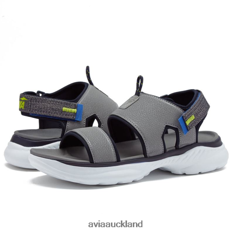 Men Avia Medium Grey/Dark Grey/Light Green Avi-Atlantic Sandals Casual Sandals X860X79