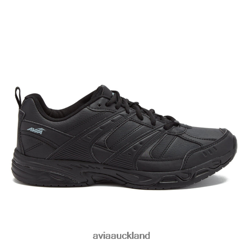 Men Avia Matte Black/Chrome Silver Avi-Union II Slip Resistant X860X50