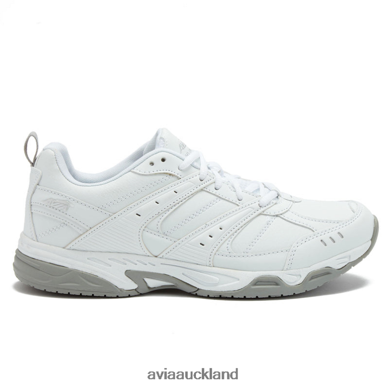 Men Avia White/Chrome Grey Avi-Union II Slip Resistant X860X51