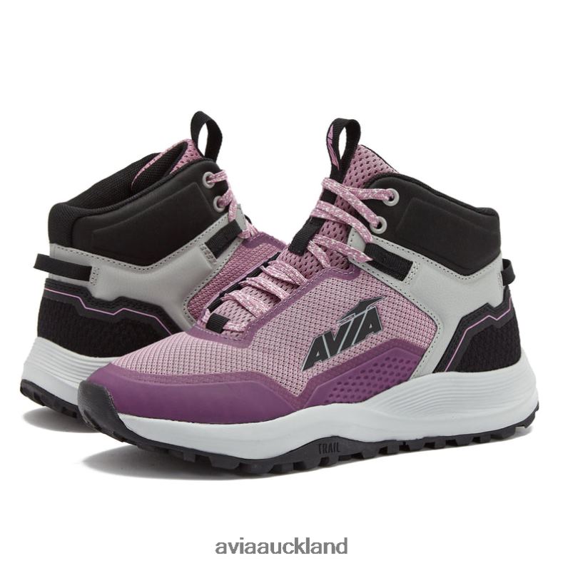 Women Avia Black/Dark Purple/Silver Grey Avi-Grit Hiking X860X1