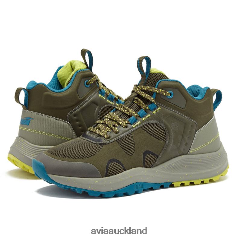 Women Avia Dark Green/Light Green/Medium Blue Avi-Vamp Hiking X860X4