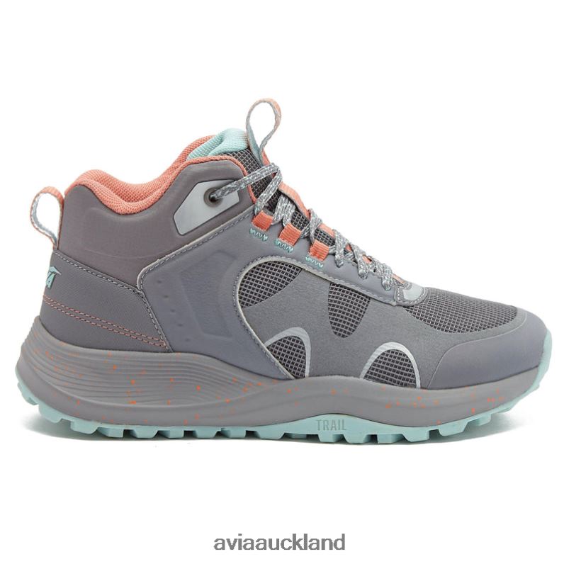 Women Avia Medium Grey/Light Pink/Teal Green Avi-Vamp Hiking X860X6