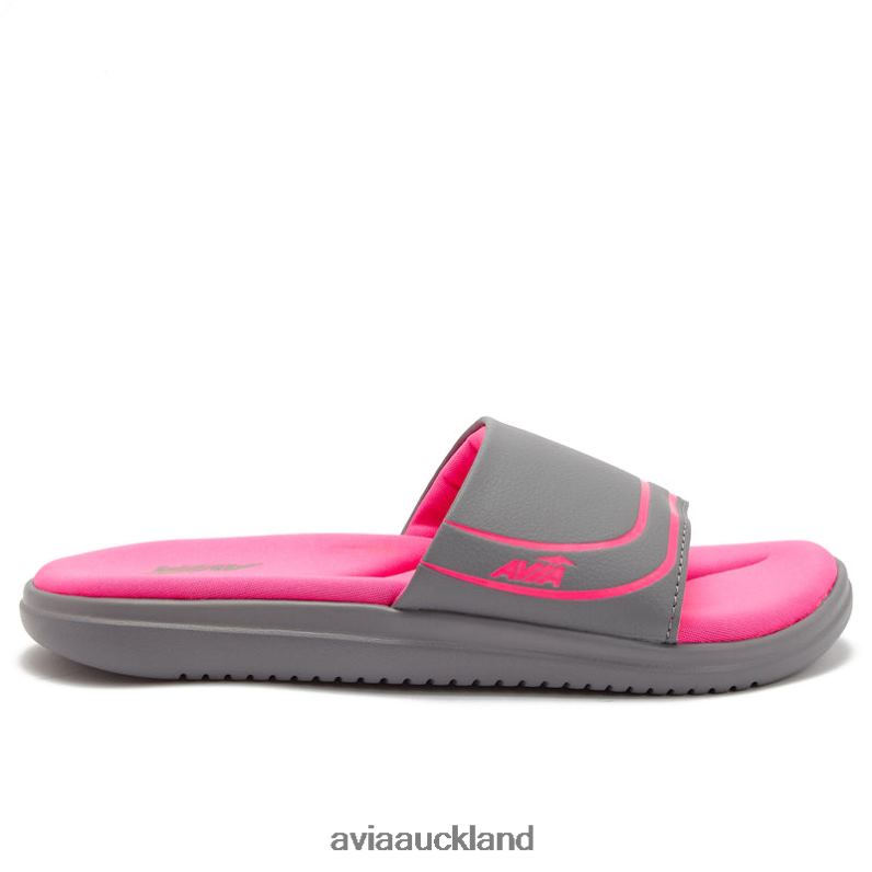 Women Avia Medium Grey/Dark Pink Avi-Memory Foam Slides Slides X860X45